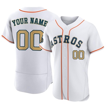 Authentic Custom Men's Houston Astros Gold White 2023 Collection Jersey