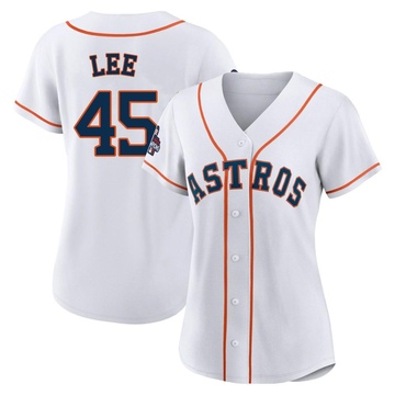 Women's Majestic Houston Astros #45 Carlos Lee Authentic White/Pink Splash  Fashion MLB Jersey