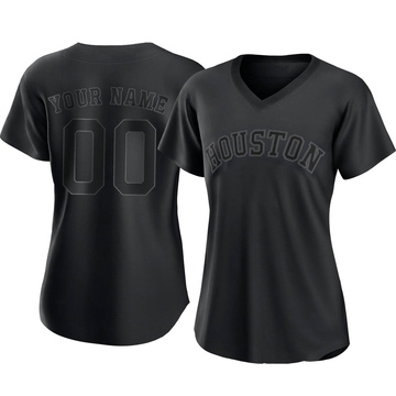 Custom Black and Gold Astros Peña Jersey Women's Small for Sale
