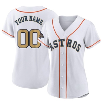 Replica Custom Women's Houston Astros Gold White 2023 Collection Jersey