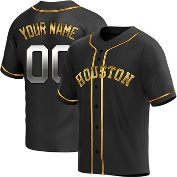 Replica Custom Youth Houston Astros Black Golden Alternate Jersey