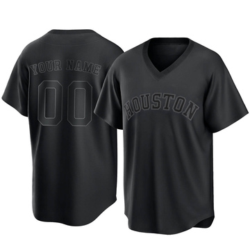 Women's Custom Houston Astros Replica Black Holographic Alternate Jersey