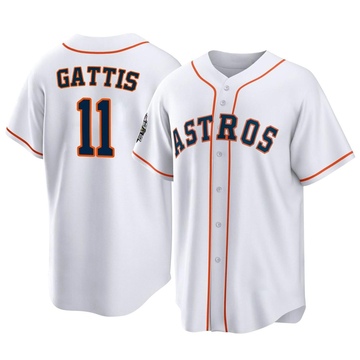 Men's Majestic Houston Astros #11 Evan Gattis Replica White 2018