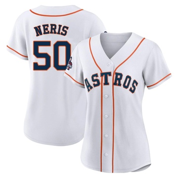 Hector Neris Houston Astros Women's Navy Backer Slim Fit Long Sleeve T-Shirt  