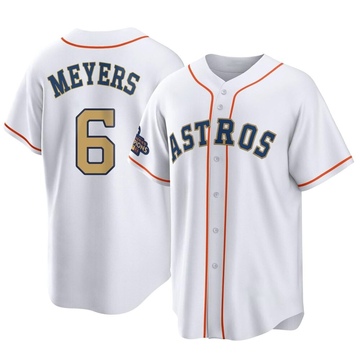 Youth Jake Meyers Houston Astros Replica White Home Cooperstown Collection  Jersey