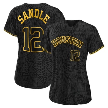 Replica Michael Sandle Women's Houston Astros Black Snake Skin City Jersey