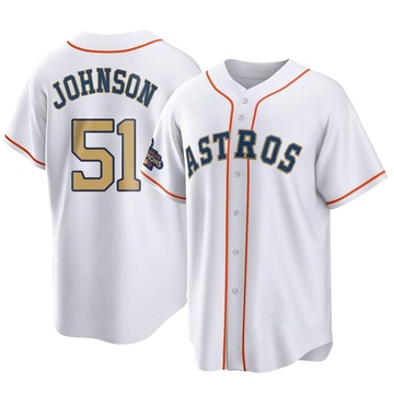 Men's Randy Johnson Houston Astros Authentic White Home Jersey